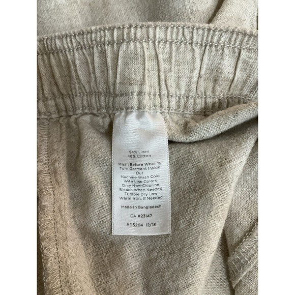 Talbots Womens Linen Blend Cropped Pants Size 10 Beige Coastal Minimalist Preppy - Picture 4 of 4